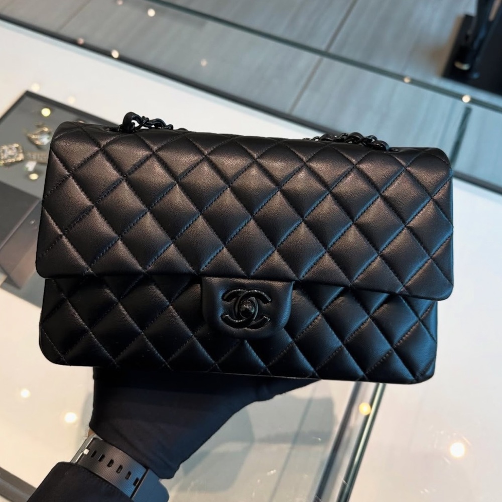 Chanel Classic Medium Black Quilted Shoulder Bag